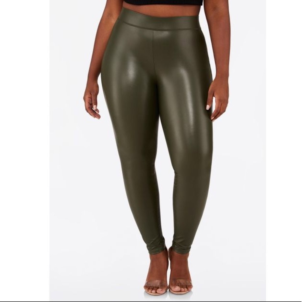 Ashley Stewart Plus Size Faux-Leather Legging